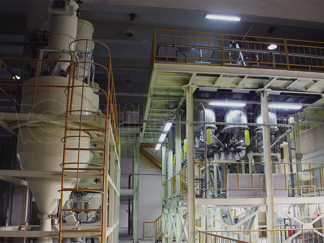 Fully automatic metering and mixing system in profile production lin