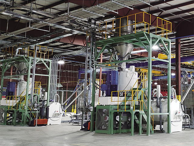 SPC floor fully automatic mixing production line